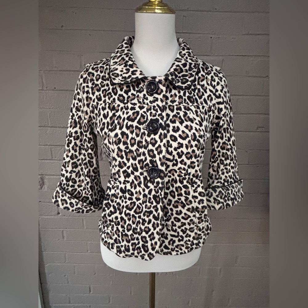 Twenty One Leopard Crop Jacket S - Picture 1 of 13